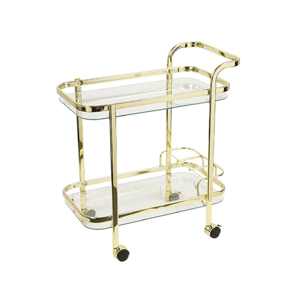 Piaf Rectangular Gold Clear Bar cart - Minimax