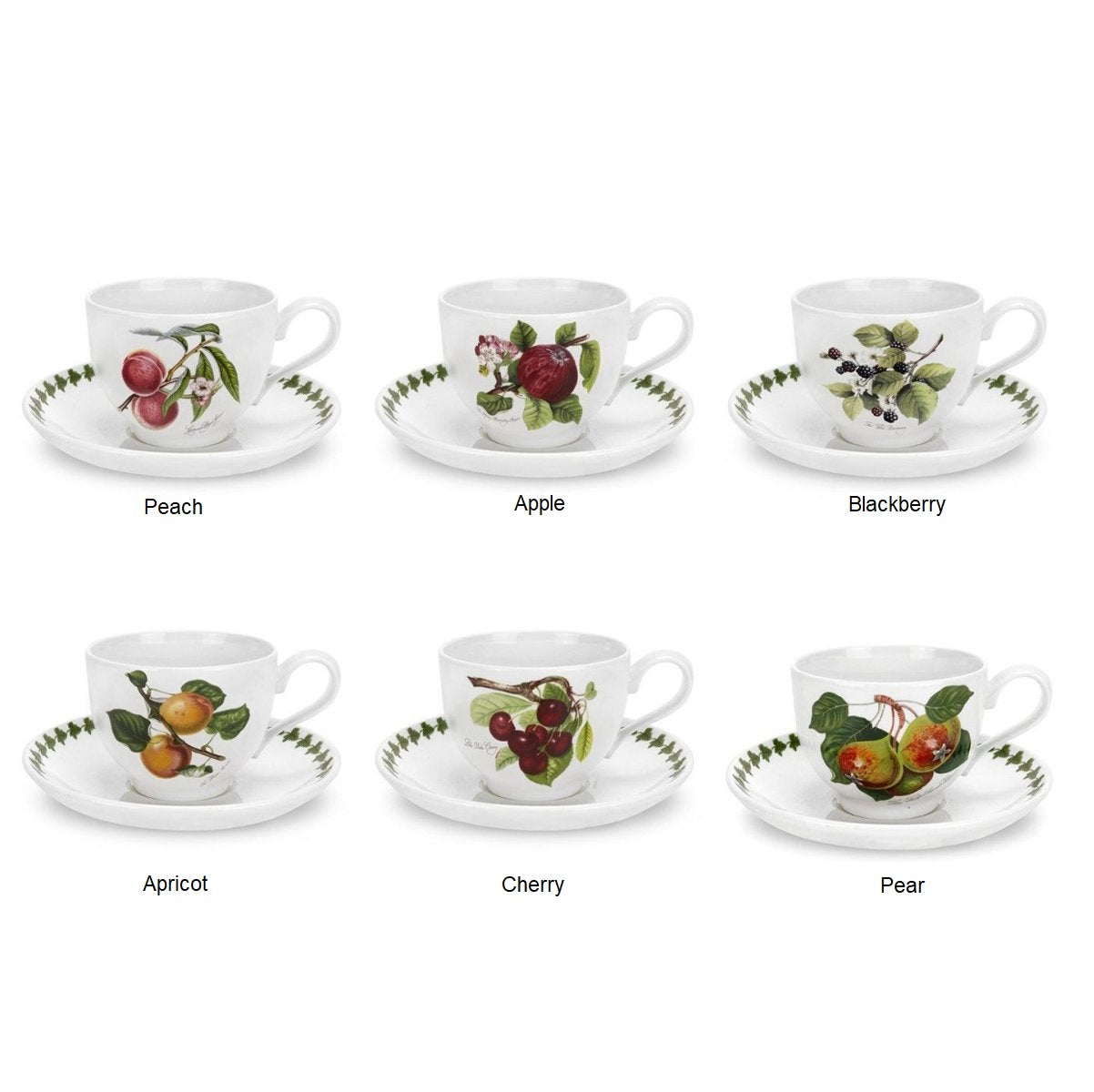 Portmeirion Pomona Tea Cup and Saucer Set Assorted 200ml | Minimax
