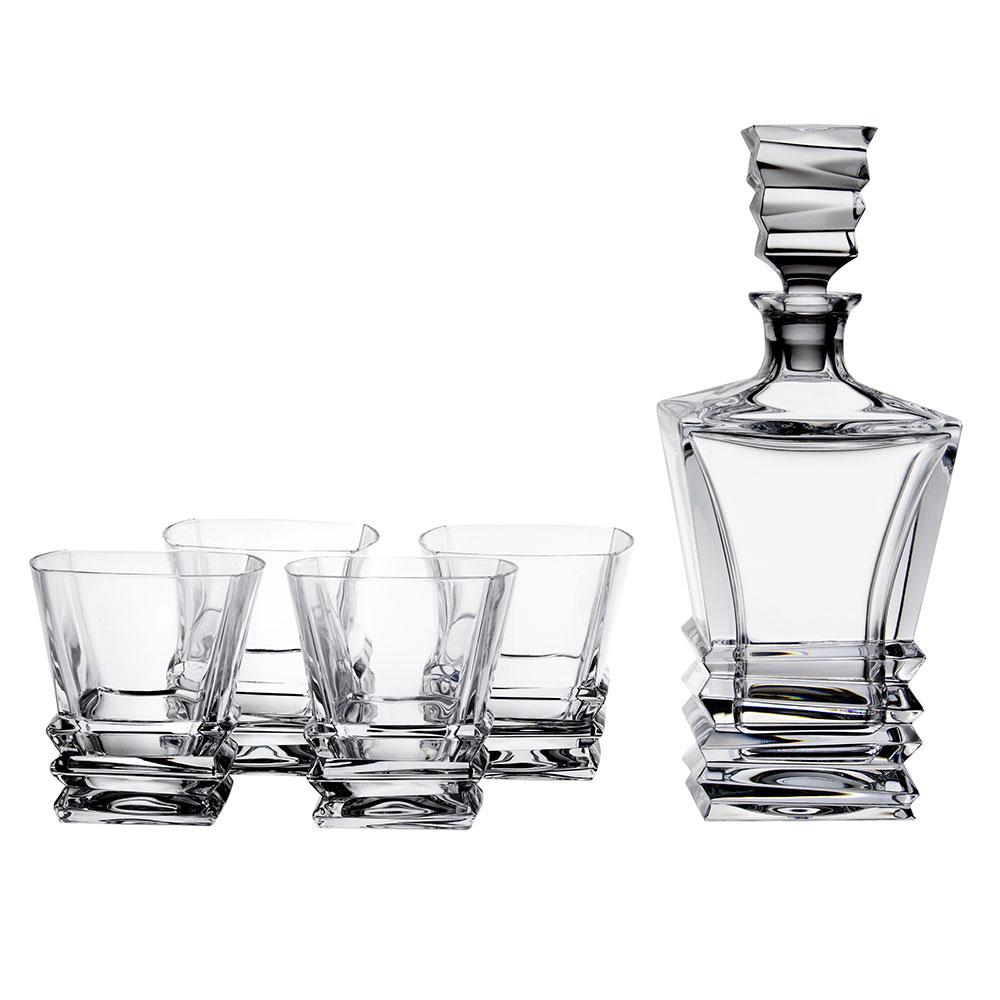 Prism Decanter and 4 Tumblers - Minimax