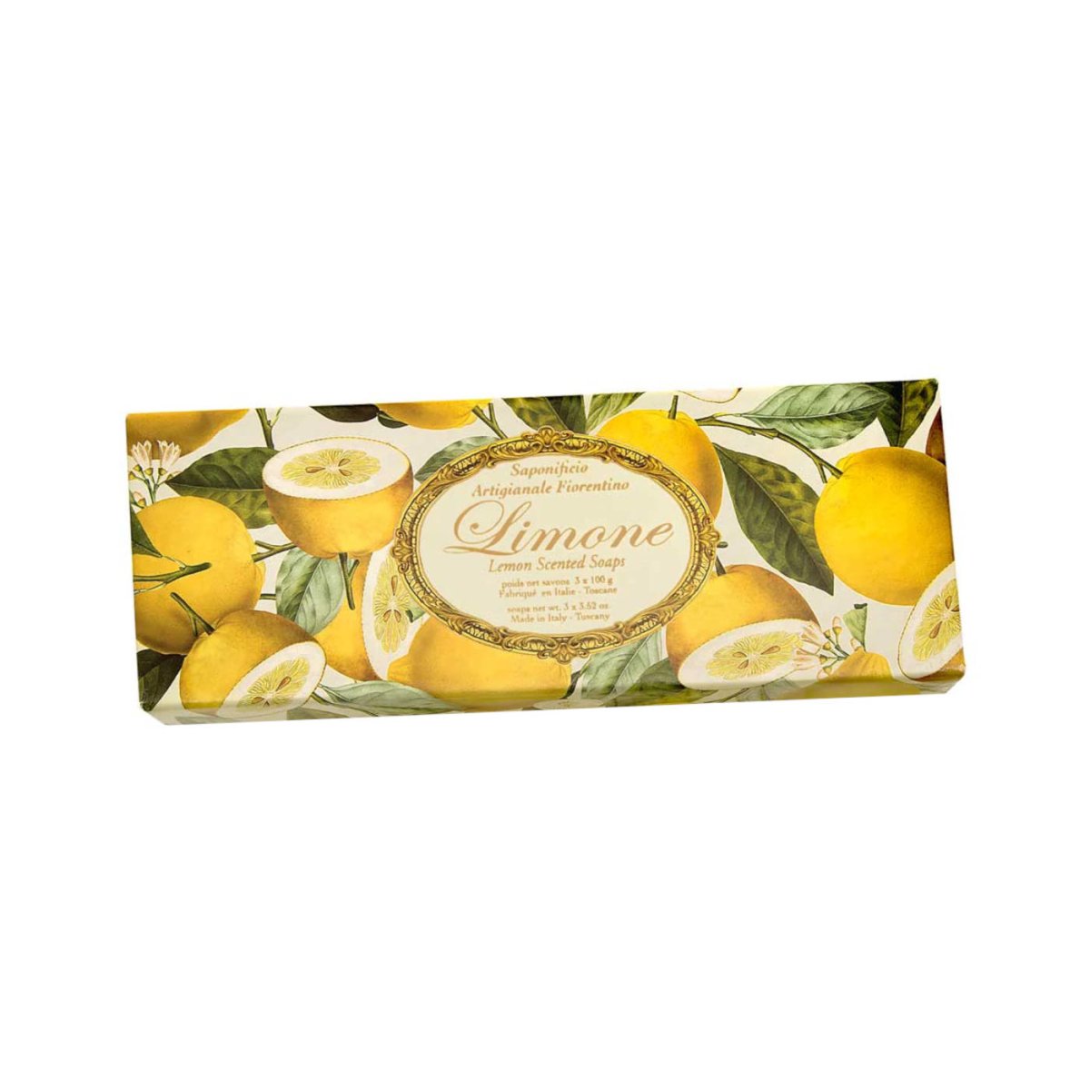 Saponificio Artigianale Fiorentino Lemon Boxed Soap Round 100g (Set of 3) | Minimax