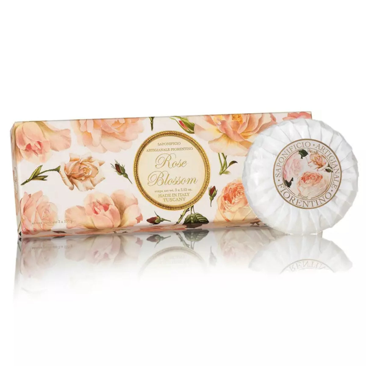 Saponificio Artigianale Fiorentino Rose Boxed Soap Round 100g Set of 3 | Minimax