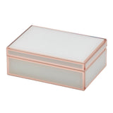 One Six Eight London Sara Jewellery Box White & Rose Gold Large | Minimax