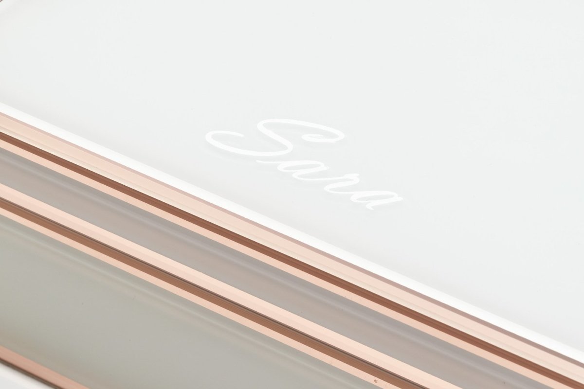 One Six Eight London Sara Jewellery Box White & Rose Gold Small | Minimax