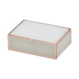 One Six Eight London Sara Jewellery Box White & Rose Gold Medium | Minimax