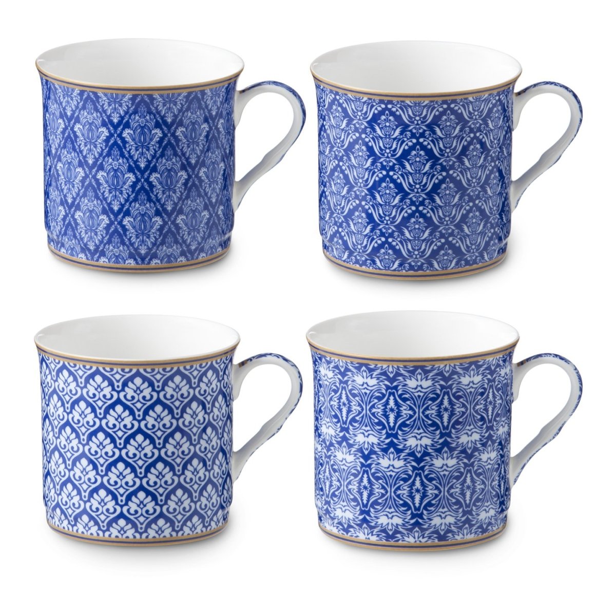 Set of 4 Moroccan Blue Mugs - Minimax