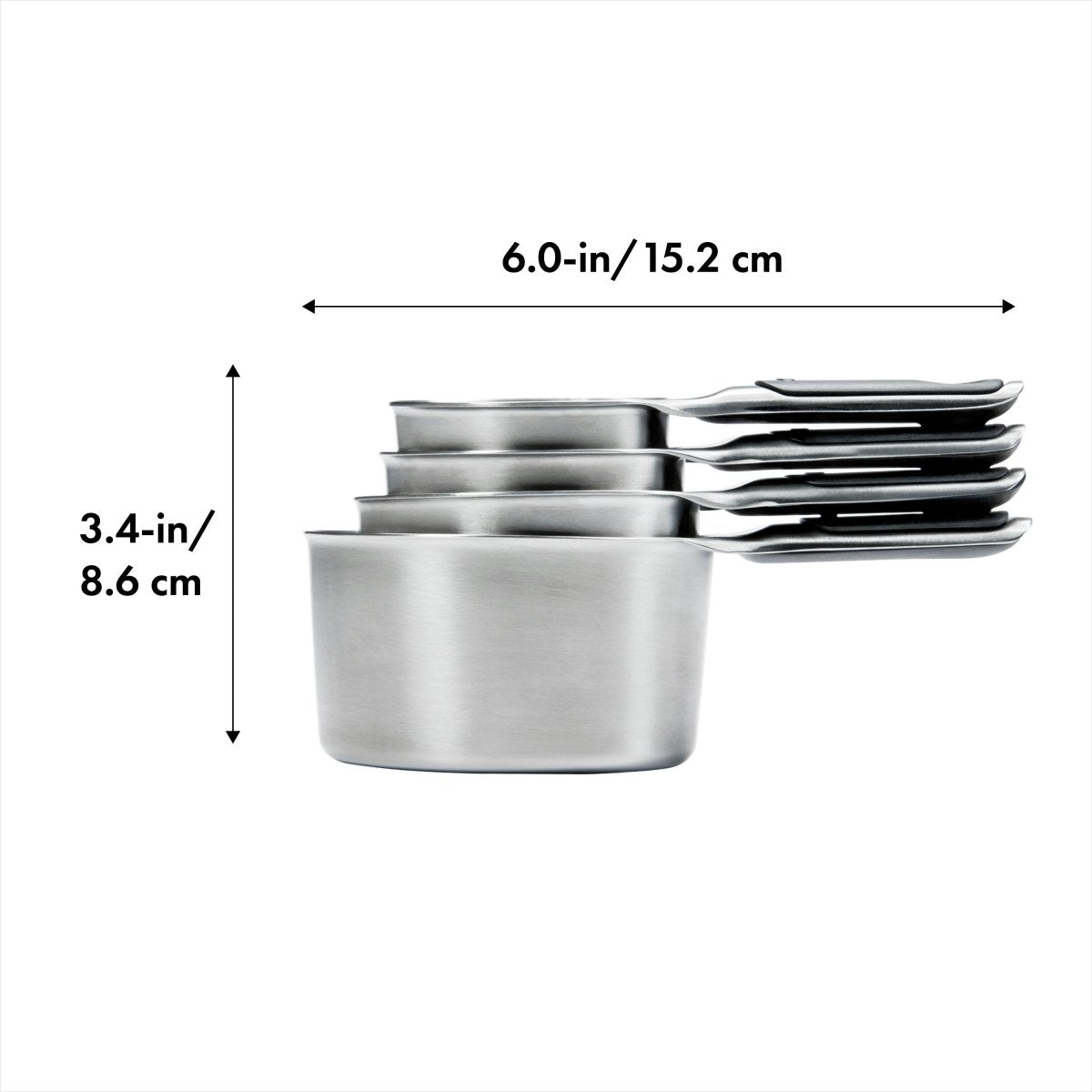 Set of 4 Stainless Steel Measuring Cups - Minimax