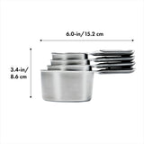 Set of 4 Stainless Steel Measuring Cups - Minimax