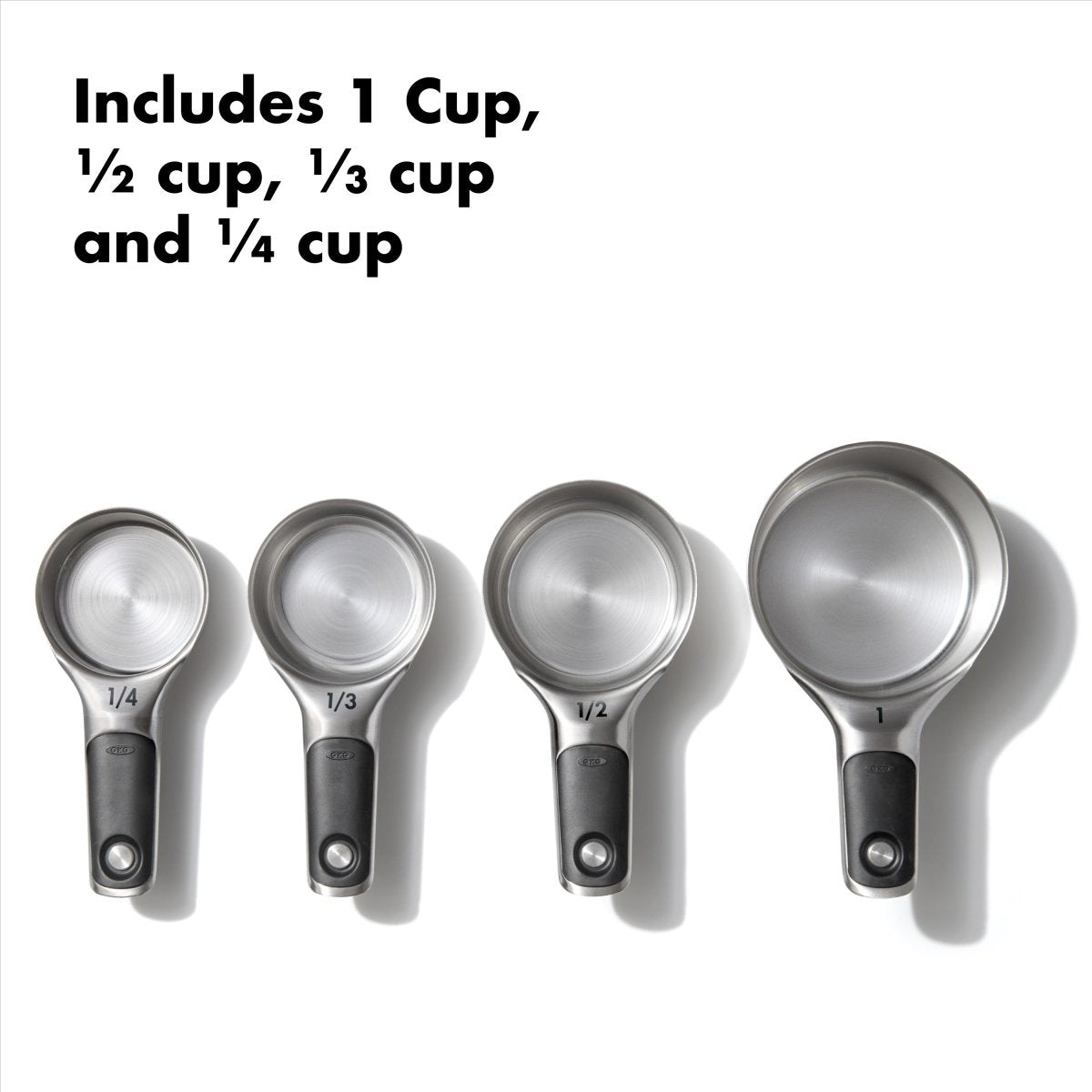 Set of 4 Stainless Steel Measuring Cups - Minimax