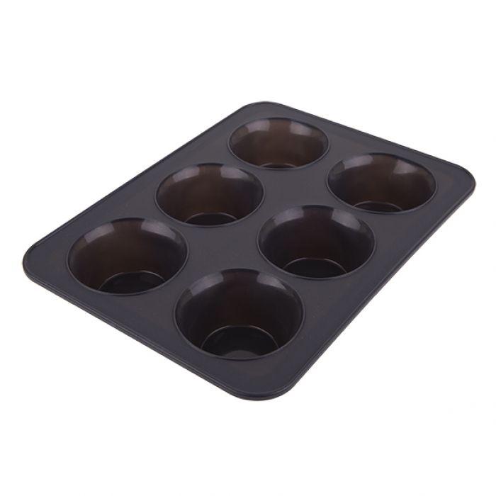 Silicone 6 Cup Charcoal Jumbo Muffin Pan - Minimax