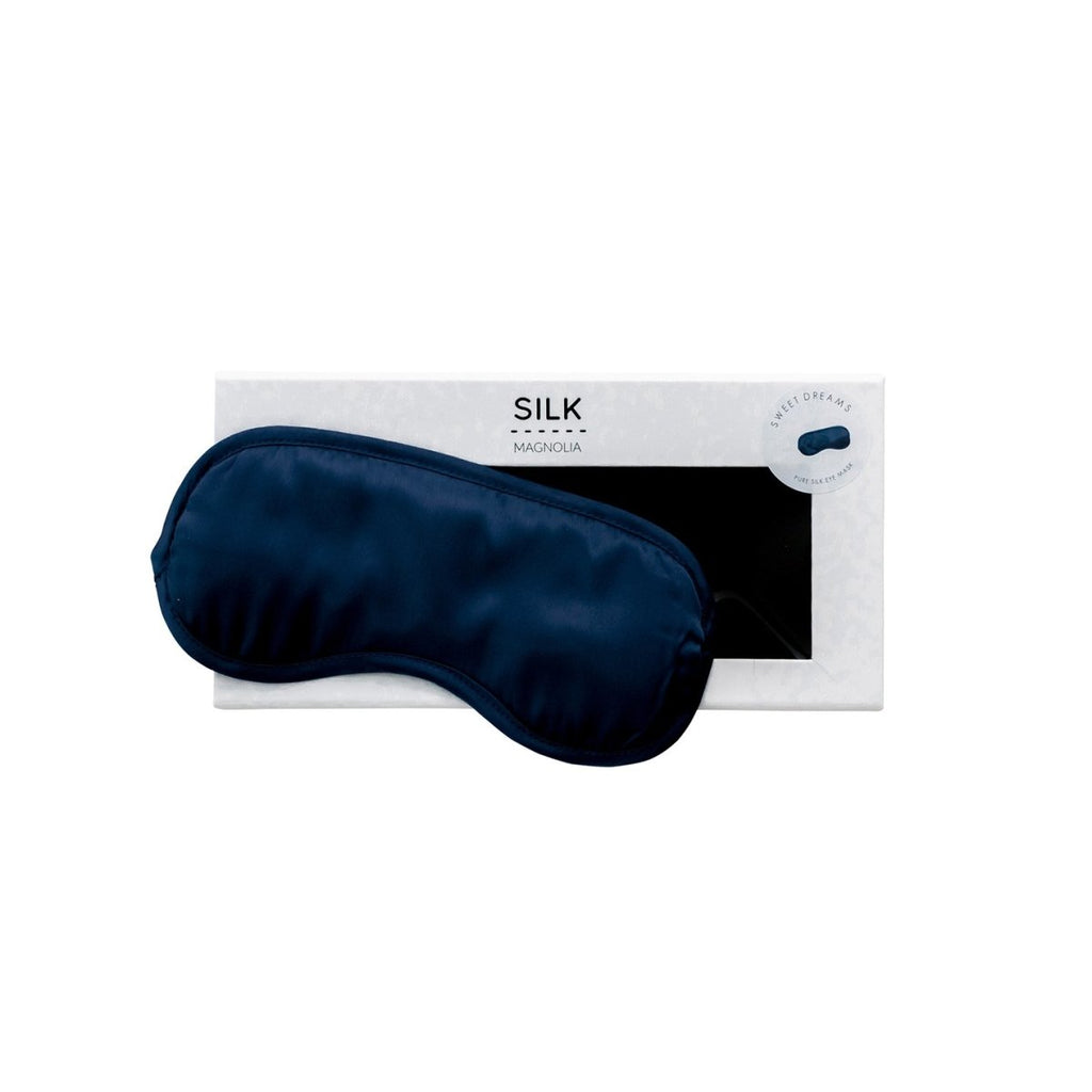 Silk Magnolia Silk Eye Mask French Navy Minimax