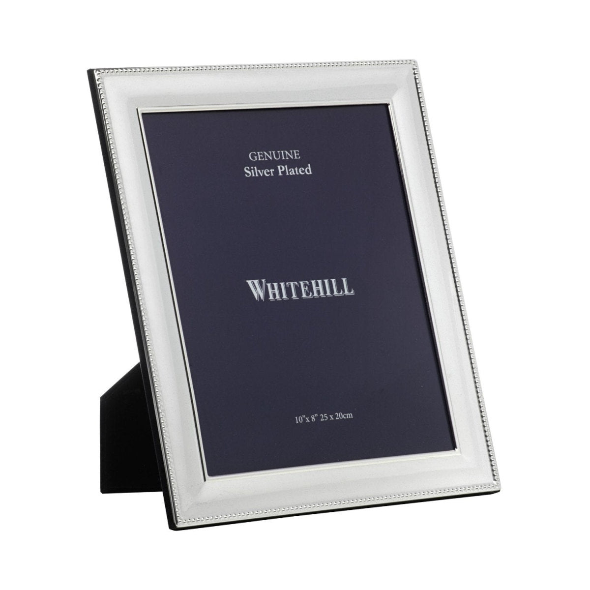 Whitehill Plate Frame Bead Velvet Back Silver 25cm x 20cm