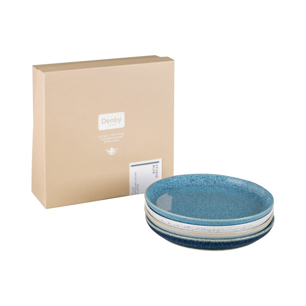 Denby Studio Side Plates Blue 21cm (Set of 4) | Minimax