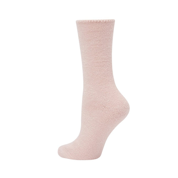 Womens Feathered Bamboo Pink Bed Socks - Minimax
